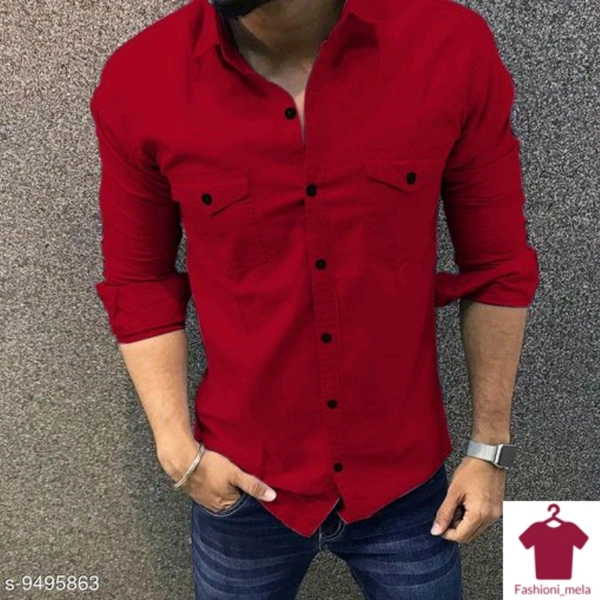 Men's Casual Double Pocket Shirt - S