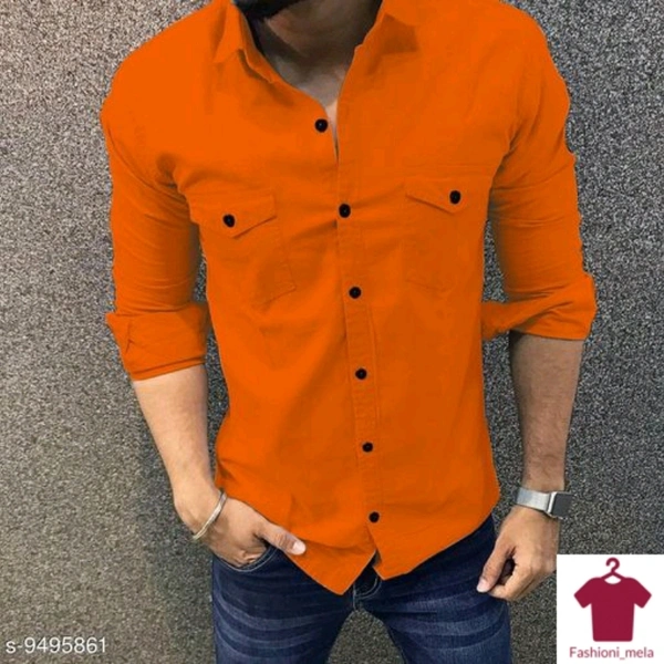 Men's Casual Double Pocket Shirt - S