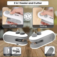 Fortune Cart Mini Food Packet Sealing Machine – Handheld Sealer with 1 Year Warranty (White)