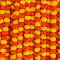 Artificial Orange Yellow Marigold Garlands - orange/ yellow