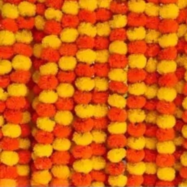 Artificial Orange Yellow Marigold Garlands - orange/ yellow