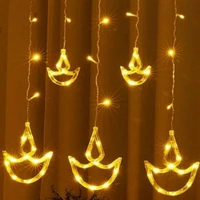 Diya Curtain LED String Light - Gold