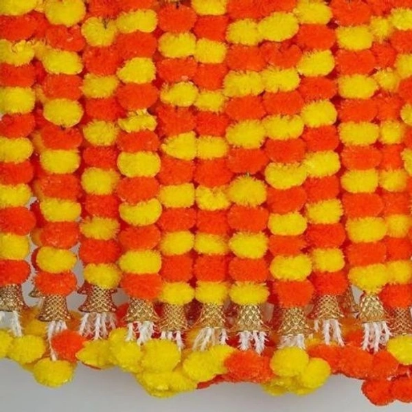 Artificial Orange Yellow Marigold Garlands - orange/ yellow