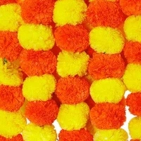 Artificial Orange Yellow Marigold Garlands - orange/ yellow