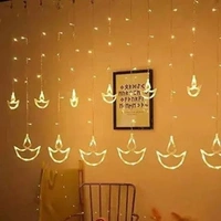 Diya Curtain LED String Light - Gold