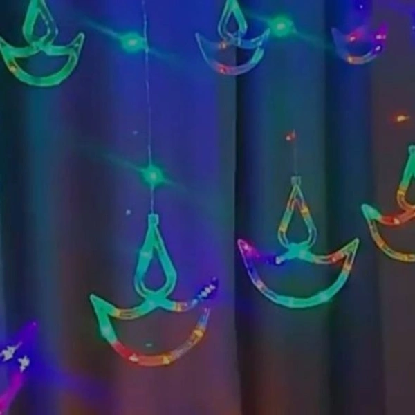 Diya Curtain LED String Light - Multicolour