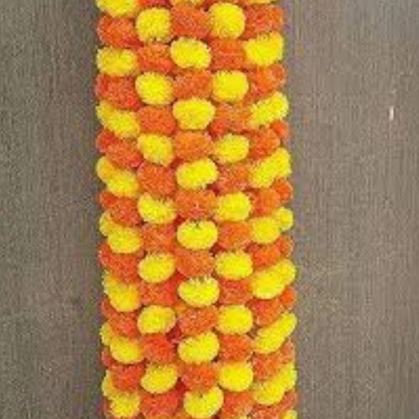 Artificial Orange Yellow Marigold Garlands - orange/ yellow