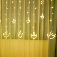 Diya Curtain LED String Light - Gold