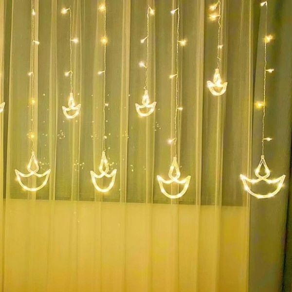 Diya Curtain LED String Light - Gold