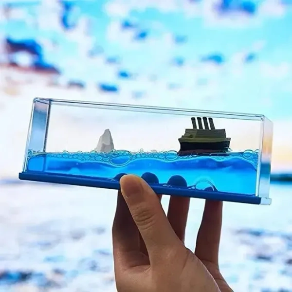 Fortune Cart Unsinkable Cruise Ship in a Box – Fluid Drift Bottle Toy for Desk & Home Decoration