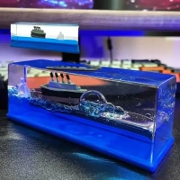 Fortune Cart Unsinkable Cruise Ship in a Box – Fluid Drift Bottle Toy for Desk & Home Decoration