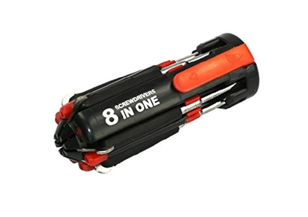 Fortune Cart 8-in-1 Screwdriver Tool Set with LED Flashlight – Multi Tool for Home & Auto
