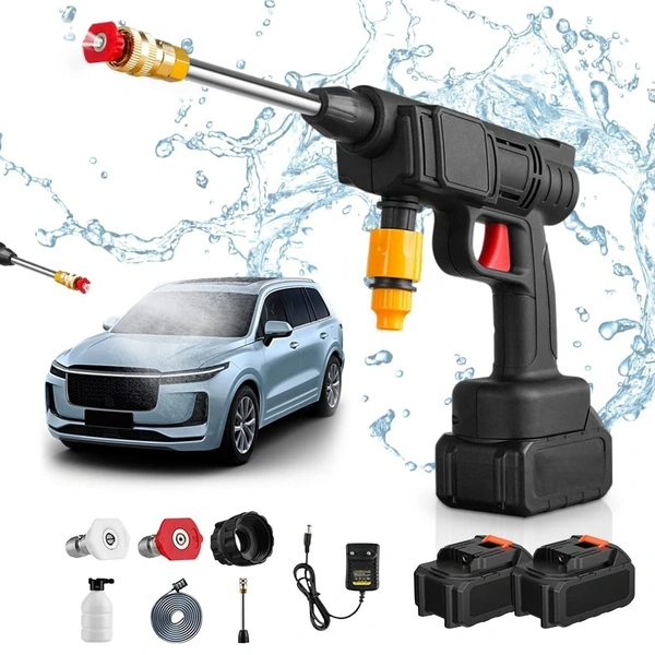 Fortune Cart Portable Wireless Car Washer with Foam Gun & Spray Nozzle – High Pressure Cleaning Kit
