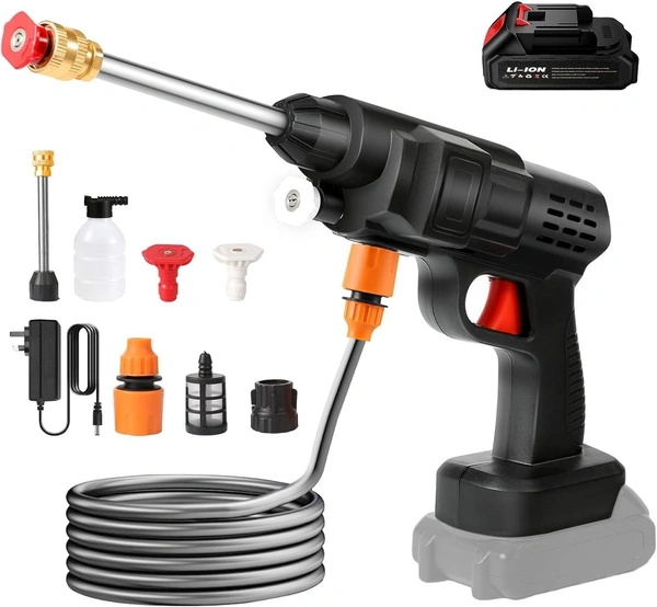Fortune Cart Portable Wireless Car Washer with Foam Gun & Spray Nozzle – High Pressure Cleaning Kit