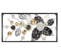 Indian Aesthetica INDIAN AESTHETICA Dechome Leaf Metal Wall Art Indoor & Outdoor Wall Decor for Living Room, Bathroom, Garden, Porch, Patio, Fence Decorative Item WA52 - 64L*9W*125H