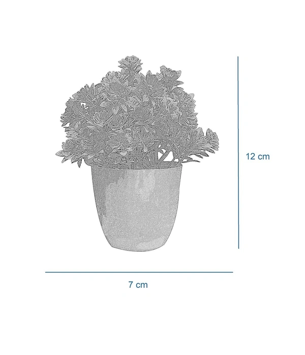 Indian Aesthetica Artificial Flower Plant with Pot (36 cm, White-Flowers, Green-Leaves) - Red Orange Flowers