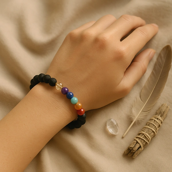  Balance Flow – 7 Chakra Healing Bracelet with Lava Beads