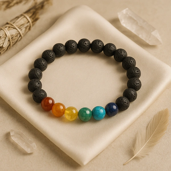 Balance Flow – 7 Chakra Healing Bracelet with Lava Beads