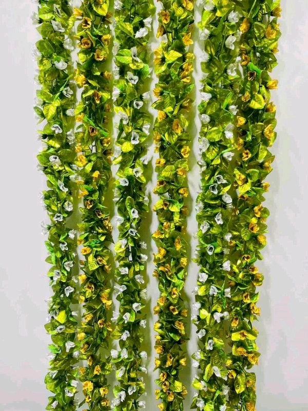 Artificial Hanging Rose Flower Vine for Indoor and Outdoor Decoration (33 inch) Pack of 2 (red-pink-yellow-purple) - Yellow Green