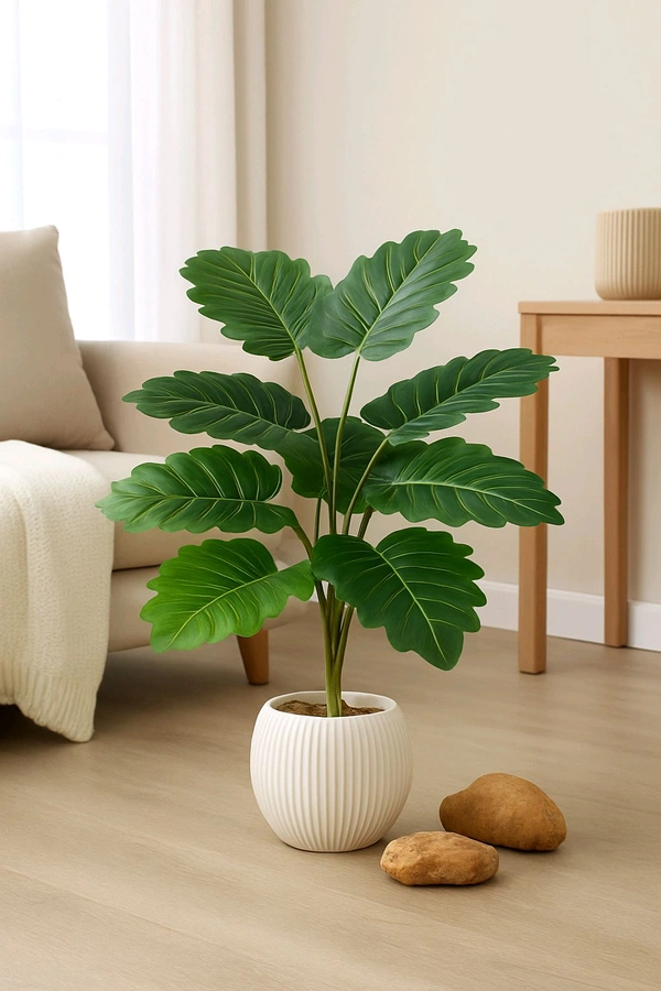 Indian Aesthetica Artificial Monstera plant, also known as a Swiss Cheese Plant