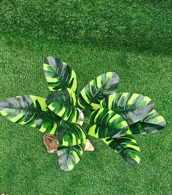 Indian Aesthetica Artificial banana plant with variegated leaves, designed for indoor decoration. 