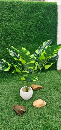 Indian Aesthetica Artificial banana plant with variegated leaves, designed for indoor decoration. 