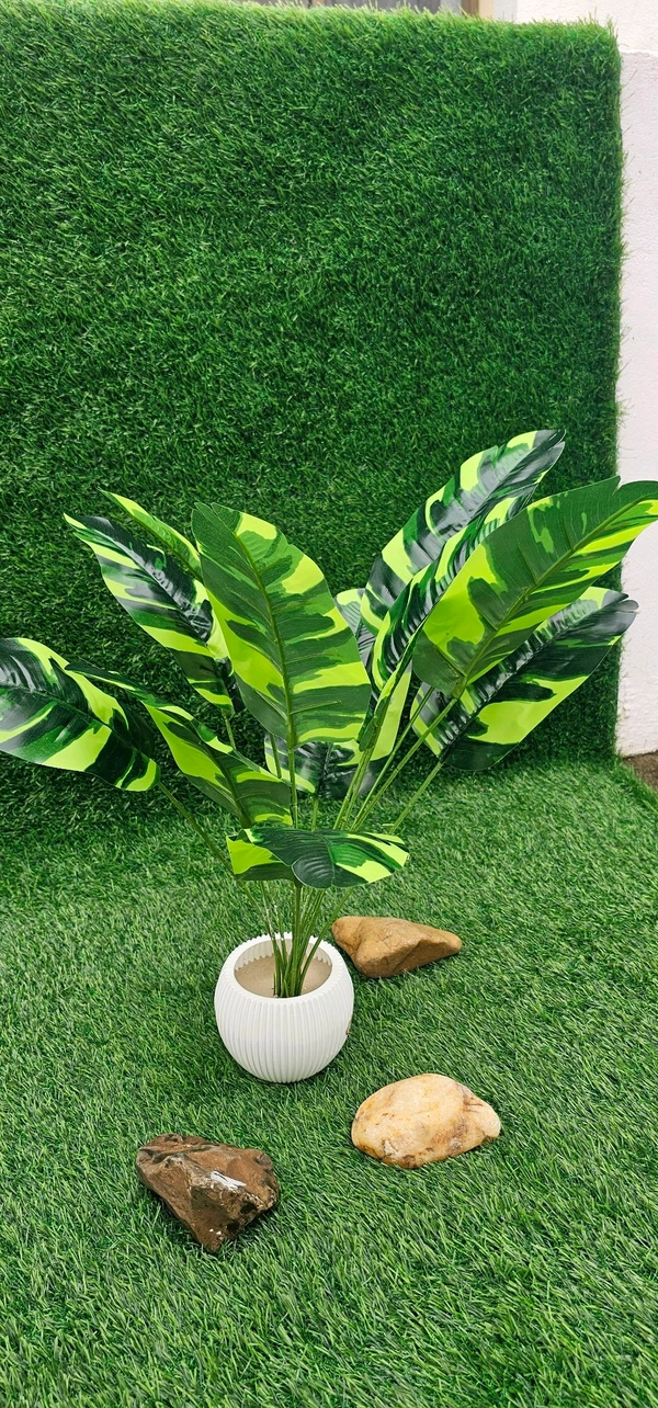 Indian Aesthetica Artificial banana plant with variegated leaves, designed for indoor decoration. 