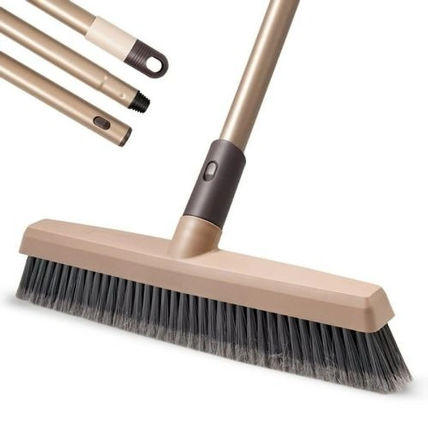 Fortune Cart Heavy Duty Push 3 in 1 Broom Brush with Telescopic Handle – Outdoor & Indoor Hard Surface Cleaning