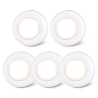 Fortune Cart Push Tap LED Light – Stick-On Mini Night Lamp for Cabinets & Closets (5 Pack)