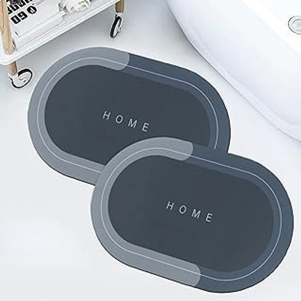 Fortune Cart  Premium Oval Rubber Bath Mat | Anti-Skid | Water-Soaking | Stylish Home Print (40x60 cm)