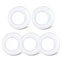 Fortune Cart Push Tap LED Light – Stick-On Mini Night Lamp for Cabinets & Closets (5 Pack)