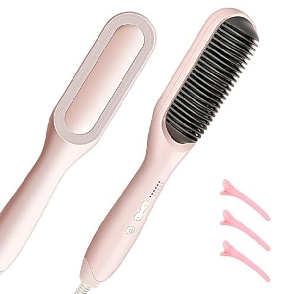 Fortune Cart Hair Straightener Brush with 5 Heat Settings – Fast Heating Straightening Comb for Women