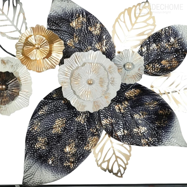 Indian Aesthetica INDIAN AESTHETICA Dechome Leaf Metal Wall Art Indoor & Outdoor Wall Decor for Living Room, Bathroom, Garden, Porch, Patio, Fence Decorative Item WA52 - 64L*9W*125H