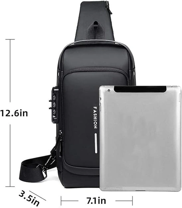 Fortune Cart Urban Nomad Smart Sling – Waterproof Anti-Theft Crossbody Backpack with USB Charging | Unisex Travel-Ready Utility Bag for College, Commute & Outdoor Adventures (Brown, 21x9x32 cm)