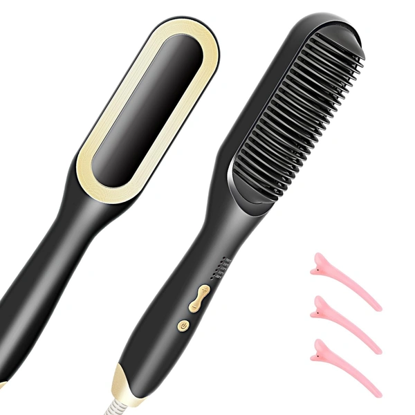 Fortune Cart Hair Straightener Brush with 5 Heat Settings – Fast Heating Straightening Comb for Women