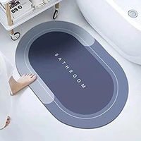 Fortune Cart  Premium Oval Rubber Bath Mat | Anti-Skid | Water-Soaking | Stylish Home Print (40x60 cm)