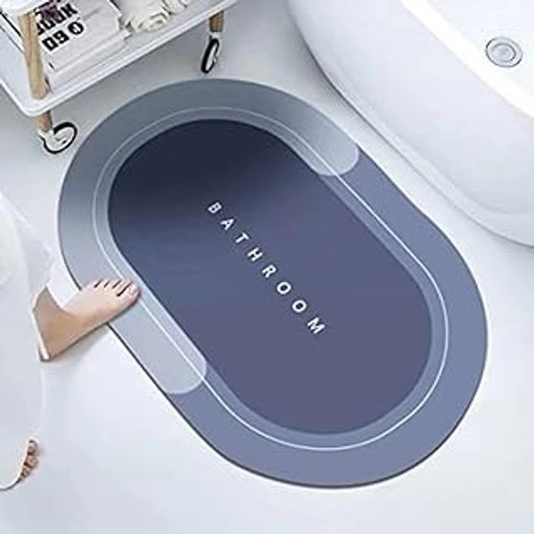 Fortune Cart  Premium Oval Rubber Bath Mat | Anti-Skid | Water-Soaking | Stylish Home Print (40x60 cm)