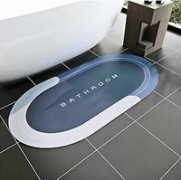 Fortune Cart  Premium Oval Rubber Bath Mat | Anti-Skid | Water-Soaking | Stylish Home Print (40x60 cm)