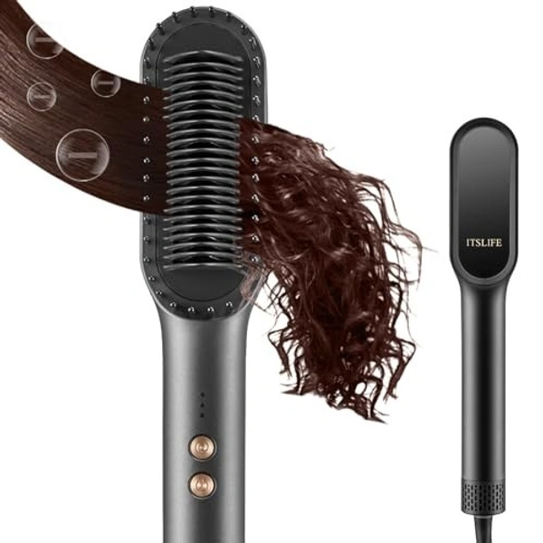 Fortune Cart Hair Straightener Brush with 5 Heat Settings – Fast Heating Straightening Comb for Women