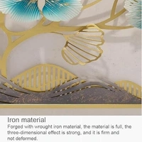 Indian Aesthetica INDIAN AESTHETICA Metal Wall Art Decor 3D Ginkgo Leaf and Deer Metal Wall Art, 3Pcs Large Nature Art Decorative Metal Wall-Mounted Sculpture, Decor for Living Room Bedroom Office Study WA71 - 45L*6W*57H