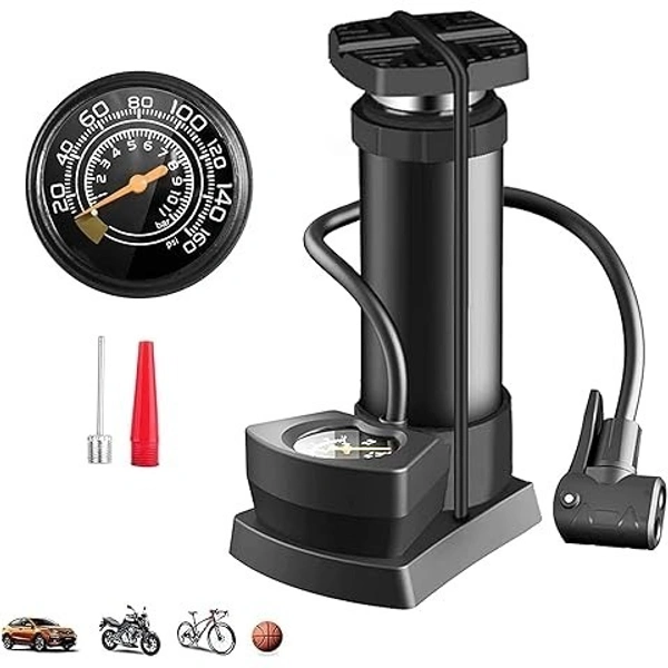 AirXpress – Heavy-Duty Foot Pump for Bicycle Tyres, Sports Balls & Balloons | Compact, High-Pressure Manual Air Pump