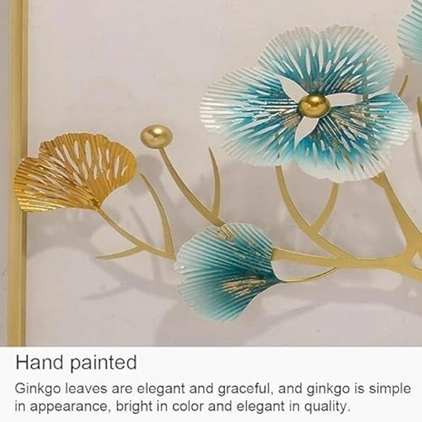 Indian Aesthetica INDIAN AESTHETICA Metal Wall Art Decor 3D Ginkgo Leaf and Deer Metal Wall Art, 3Pcs Large Nature Art Decorative Metal Wall-Mounted Sculpture, Decor for Living Room Bedroom Office Study WA71 - 45L*6W*57H