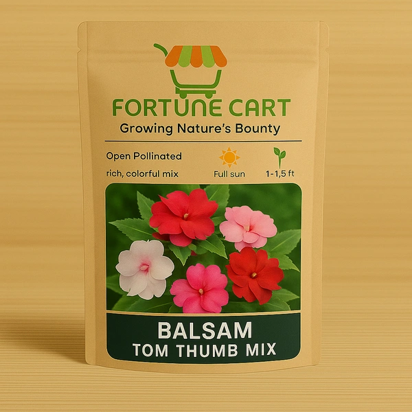 Fortune Cart Balsam Tom Thumb Mix Flower Seeds