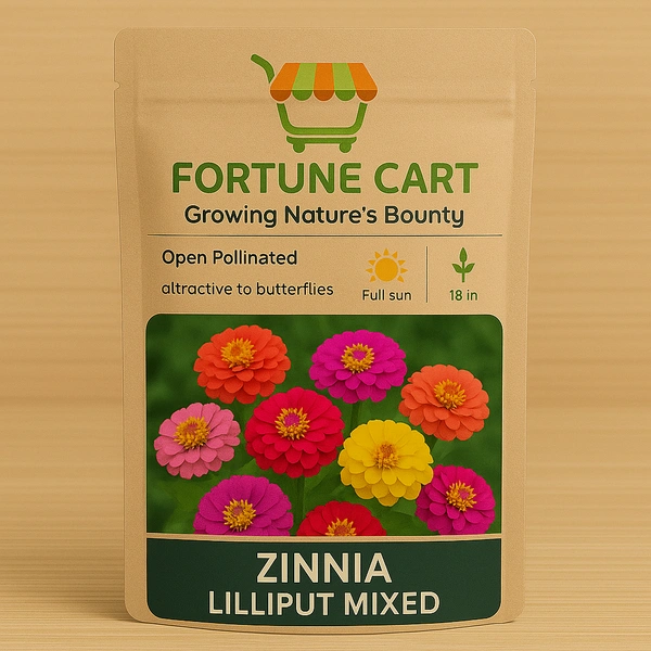 Fortune Cart Zinnia Liliput Mixed Flower Seeds