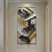 Indian Aesthetica INDIAN AESTHETICA Black Grey and Golden Leaves Wallar spacter Goldan Leaf Leaves Wall Painting For Home,LivingRoom,Bedroom,Office,Kidsroom, Wall Decorative Painting Multiple Frames WA16 - 64L*9W*125H