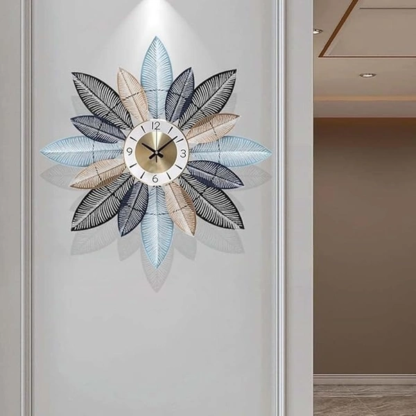 Indian Aesthetica INDIAN AESTHETICA Modern Art Clock Art Wall Clock, Luxury Modern Art Wall Clock with Silent Movement Large Sunburst Big Fancy Decorative Clock for Living Room, Bedroom, Office WC07 - 57L*6W*57H