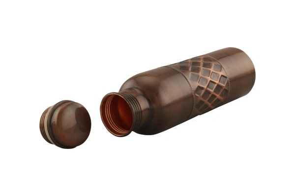 Indian Aesthetica 100% Pure Copper Water Bottle 1 Litre | Ayurvedic Health Benefits | Leak-Proof, BPA-Free, Handcrafted Design | Indian Aesthetica - 1000ML