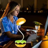 Fortune Cart Burger Table Lamp with Hidden Storage – Foldable LED Night Light for Bedroom & Study
