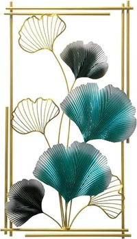 Indian Aesthetica INDIAN AESTHETICA Wall Decor Living Room Ginkgo Leaves and Deer Metal Wall Art Modern Aestheti Luxury Wall Sculptures for Bedroom Office Dining Room WA59 - 36L*10W*50H