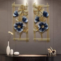 Indian Aesthetica INDIAN AESTHETICA 2Pcs 3D Metal Wall Art Hanging Décor, Gold Leaves Metal Wall Hanging Decor, Retro Old Craft, Metal Texture, Home Hotel Club Hall Entrance Wall Decoration WA62 - 38L*7W*95H